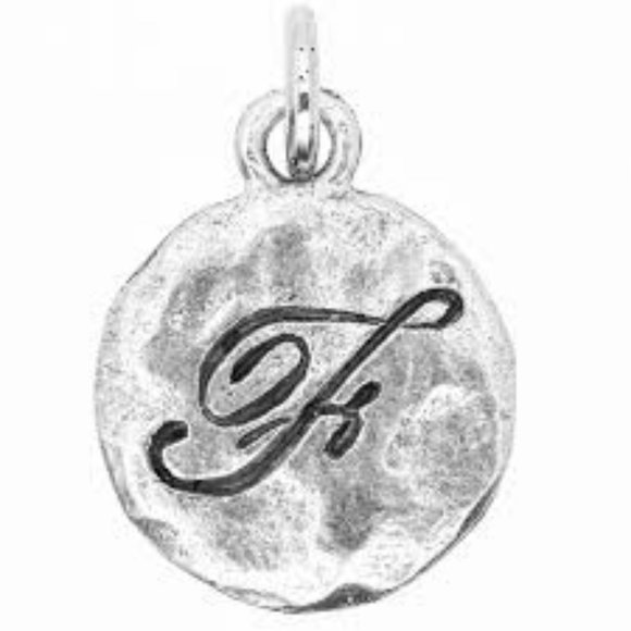 Letter F Monogrammed Charm with Jump-Ring - Picture 5 of 5